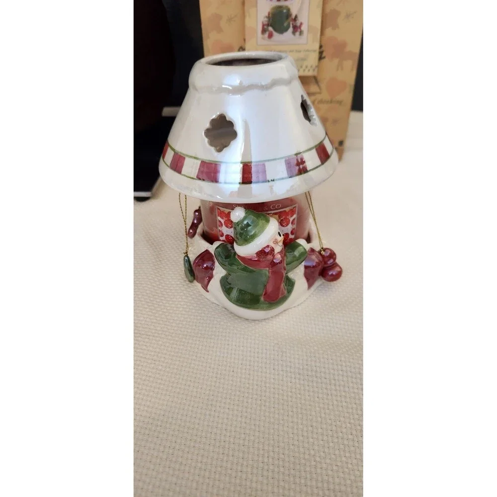 Crazy Mountain Snowman Jar Candle Holder Shady Knoll Cranberry & Sage Collection